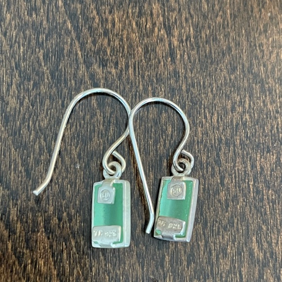 Sterling Silver and Jade Earrings - Picture 4 of 6